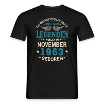 Alle Menschen Sind Gleich Geboren November 1963 - Männer T-Shirt - Schwarz - Vorne - AI Model Male 178 light (178cm)