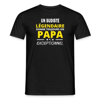 SUDISTE légendaire drôle papa exceptionnel - T-shirt homme - noir - Devant - AI Model Male 178 light (178cm)