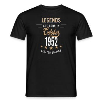 Legends are born in October 1952 - Men's T-Shirt - black - Front - AI Model Male 178 light (178cm)