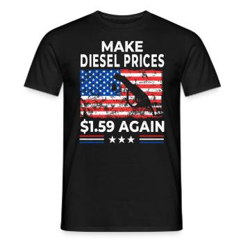 Make Diesel $1.59 Again - Men's T-Shirt - black - Front - AI Model Male 178 light (178cm)