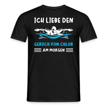 Schwimmen Ich liebe den Geruch von Chlor am Morgen - Männer T-Shirt - Schwarz - Vorne - AI Model Male 178 light (178cm)