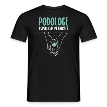 Podologe Superheld Im Einsatz - Männer T-Shirt - Schwarz - Vorne - AI Model Male 178 light (178cm)