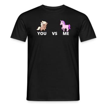 Toi contre moi CHEVAL LICORNE - T-shirt homme - noir - Devant - AI Model Male 178 light (178cm)