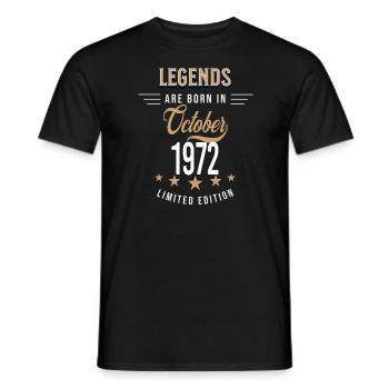 Legends are born in October 1972 - Men's T-Shirt - black - Front - AI Model Male 178 light (178cm)