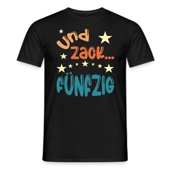 Und zack Fünfzig - Männer T-Shirt - Schwarz - Vorne - AI Model Male 178 light (178cm)