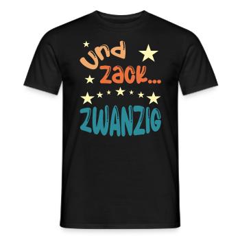 Und zack Zwanzig - Männer T-Shirt - Schwarz - Vorne - AI Model Male 178 light (178cm)