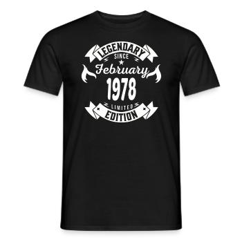 Legendär seit Februar 1978 - Männer T-Shirt - Schwarz - Vorne - AI Model Male 178 light (178cm)