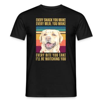 WATCHING RETRIEVER - Men's T-Shirt - black - Front - AI Model Male 178 light (178cm)
