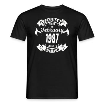 Legendär seit Februar 1987 - Männer T-Shirt - Schwarz - Vorne - AI Model Male 178 light (178cm)