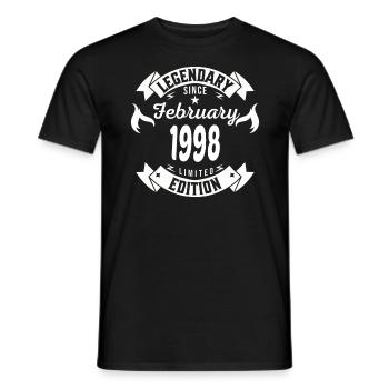Legendary since february 1998 - Men's T-Shirt - black - Front - AI Model Male 178 light (178cm)