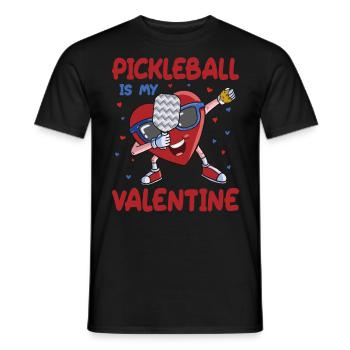 Pickleball is my Valentine Dabbing Heart Valentine - Men's T-Shirt - black - Front - AI Model Male 178 light (178cm)