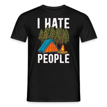 I hate people camping - Men's T-Shirt - black - Front - AI Model Male 178 light (178cm)