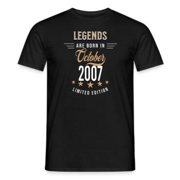Les légendes sont nées en octobre 2007 - T-shirt homme - noir - Devant - AI Model Male 178 light (178cm)