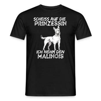 Scheiss auf die Prinzessin ich nehm den Malinois - Männer T-Shirt - Schwarz - Vorne - AI Model Male 178 light (178cm)
