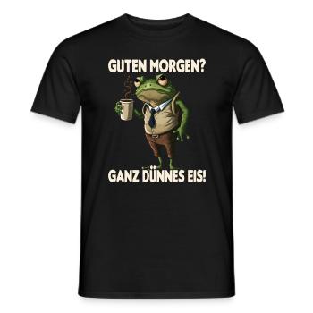 Frosch Kaffee Morgenmuffel Mitarbeiter Geschenk - Männer T-Shirt - Schwarz - Vorne - AI Model Male 178 light (178cm)