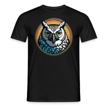 Weise Eule Weisheit - Männer T-Shirt - Schwarz - Vorne - AI Model Male 178 light (178cm)