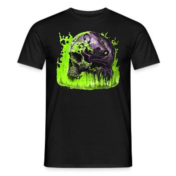 Gruseliger Helloween Schädel Skull - Männer T-Shirt - Schwarz - Vorne - AI Model Male 178 light (178cm)