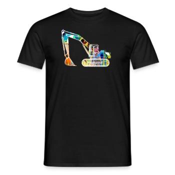 bagger,baggerfahren,baggerfahren,graffiti,bunt - Männer T-Shirt - Schwarz - Vorne - AI Model Male 178 light (178cm)