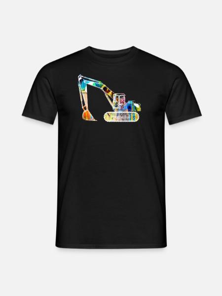 bagger,baggerfahren,baggerfahren,graffiti,bunt - Männer T-Shirt - Schwarz