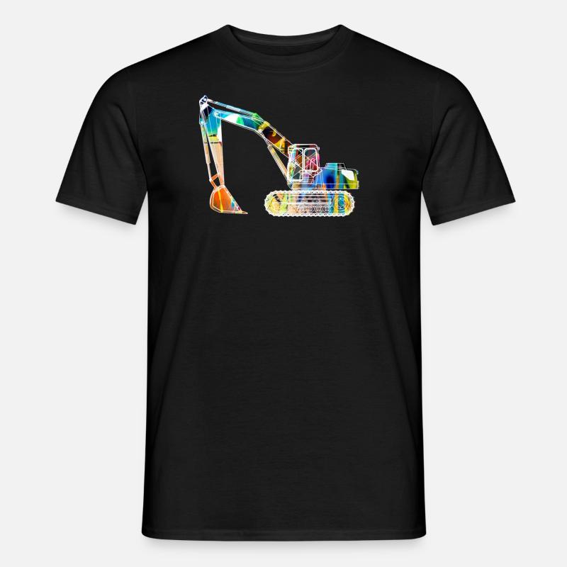 bagger,baggerfahren,baggerfahren,graffiti,bunt - Männer T-Shirt - Schwarz
