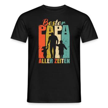 Bester Papa aller Zeiten 2 Kinder Ehemann Papa - Männer T-Shirt - Schwarz - Vorne - AI Model Male 178 light (178cm)