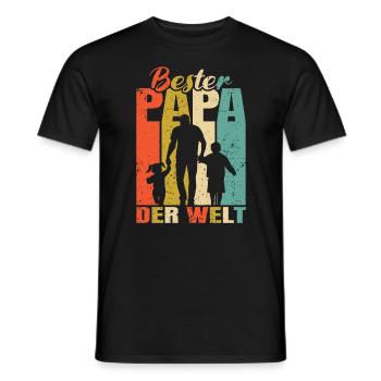 Bester Papa der Welt 2 Kinder Ehemann Papa - Männer T-Shirt - Schwarz - Vorne - AI Model Male 178 light (178cm)