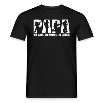 Papa. Mann. Mythos. Legende Vater Feuerwehr - Männer T-Shirt - Schwarz - Vorne - AI Model Male 178 light (178cm)