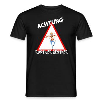 Achtung rüstiger Rentner Pension Renteneintritt - Männer T-Shirt - Schwarz - Vorne - AI Model Male 178 light (178cm)