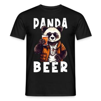 Panda Beer Beer Bear Funny Saying Humor Party - Men's T-Shirt - black - Front - AI Model Male 178 light (178cm)