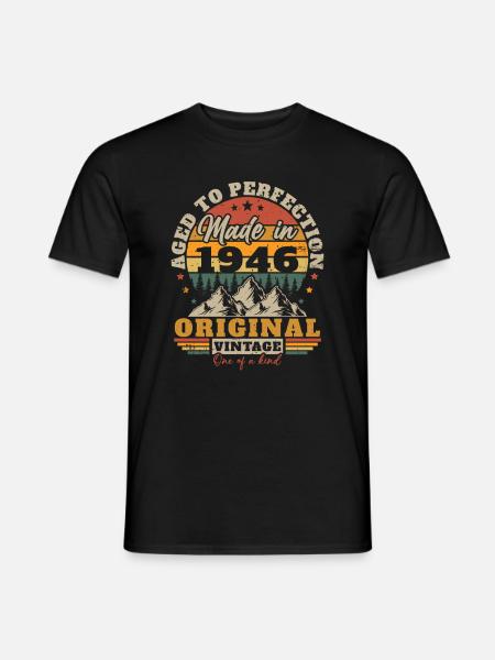 Original 1946 Vintage Rétro Cadeau D'anniversaire - T-shirt herr - svart