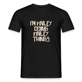 Je suis Finley en train de faire des choses Finley - T-shirt homme - noir - Devant - AI Model Male 178 light (178cm)