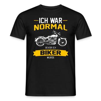 Ich war normal bevor ich Biker wurde - Motorrad - Männer T-Shirt - Schwarz - Vorne - AI Model Male 178 light (178cm)