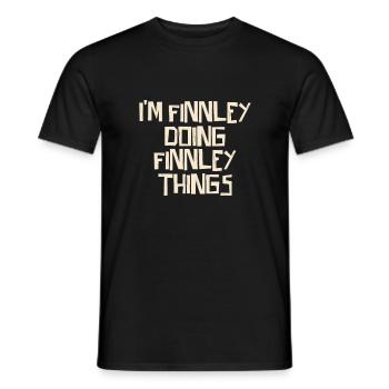 Je suis Finnley en train de faire des choses Finnley - T-shirt homme - noir - Devant - AI Model Male 178 light (178cm)