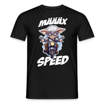 Motorrad Biker Bike Cooles Schaf Schafe - Männer T-Shirt - Schwarz - Vorne - AI Model Male 178 light (178cm)