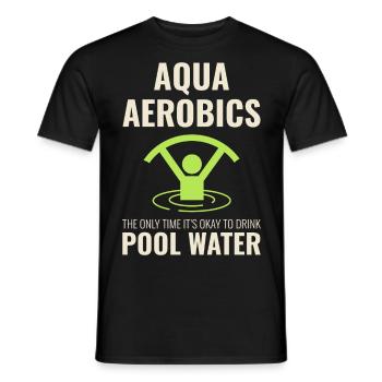 Water Aerobics Aquatic fitness Aqua Exercise - Men's T-Shirt - black - Front - AI Model Male 178 light (178cm)