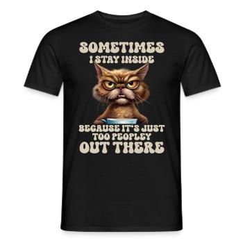 Cat Funny Saying - Men's T-Shirt - black - Front - AI Model Male 178 light (178cm)