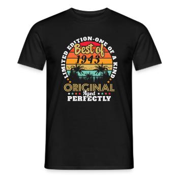 Jahrgang 1943 Geburtstagsgeschenk 1943 - Männer T-Shirt - Schwarz - Vorne - AI Model Male 178 light (178cm)