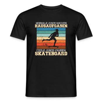 Coole Jungs fahren Skateboard - Männer T-Shirt - Schwarz - Vorne - AI Model Male 178 light (178cm)