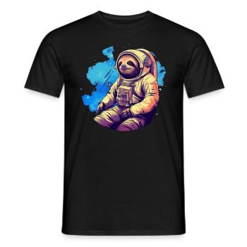 Faultier im All - Männer T-Shirt - Schwarz - Vorne - AI Model Male 178 light (178cm)