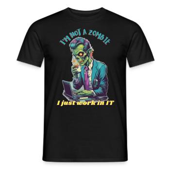 Zombie-IT-Arbeiter - Männer T-Shirt - Schwarz - Vorne - AI Model Male 178 light (178cm)