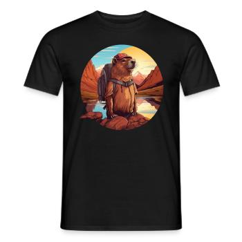 Cochons d’Inde Capybara en tournée - T-shirt homme - noir - Devant - AI Model Male 178 light (178cm)