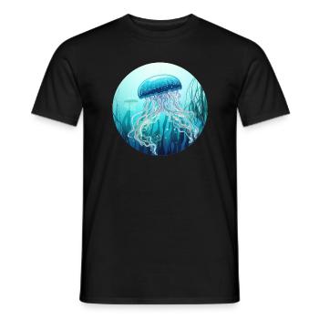 Jellyfish - Men's T-Shirt - black - Front - AI Model Male 178 light (178cm)