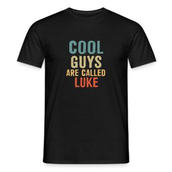 Cool guys are called Luke - Men's T-Shirt - black - Front - AI Model Male 178 light (178cm)