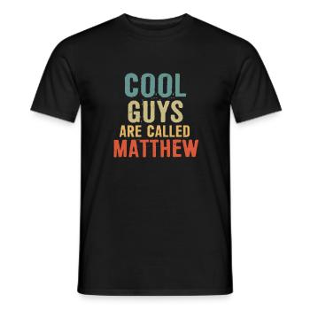 Les gars cool s’appellent Matthew - T-shirt homme - noir - Devant - AI Model Male 178 light (178cm)
