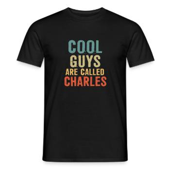 Cool guys are called Charles - Männer T-Shirt - Schwarz - Vorne - AI Model Male 178 light (178cm)