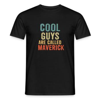 Cool guys are called Maverick - Men's T-Shirt - black - Front - AI Model Male 178 light (178cm)
