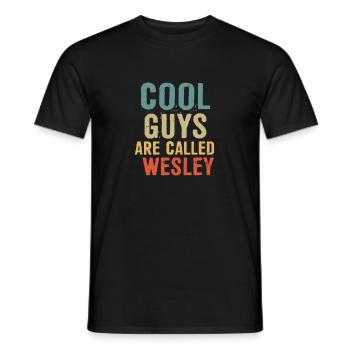 Cool guys are called Wesley - Men's T-Shirt - black - Front - AI Model Male 178 light (178cm)