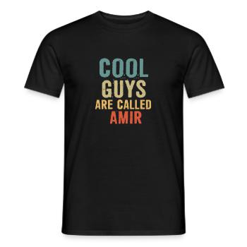 Les mecs cool s’appellent Amir - T-shirt homme - noir - Devant - AI Model Male 178 light (178cm)