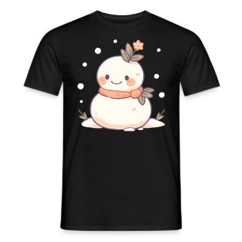 Cute Christmas Snowman - Holiday Design - Men's T-Shirt - black - Front - AI Model Male 178 light (178cm)