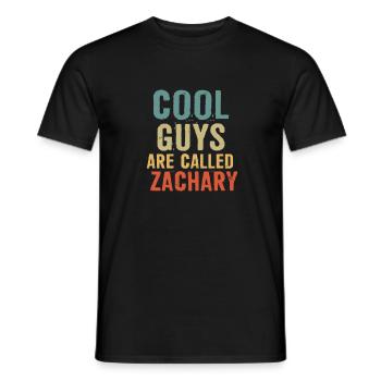 Cool guys are called Zachary - Men's T-Shirt - black - Front - AI Model Male 178 light (178cm)